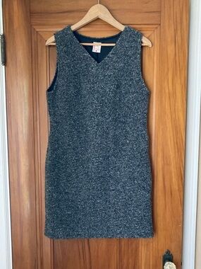 Hanna Andersson / Vintage Boucle  Black & White Sleeveless V-Neck shift dress